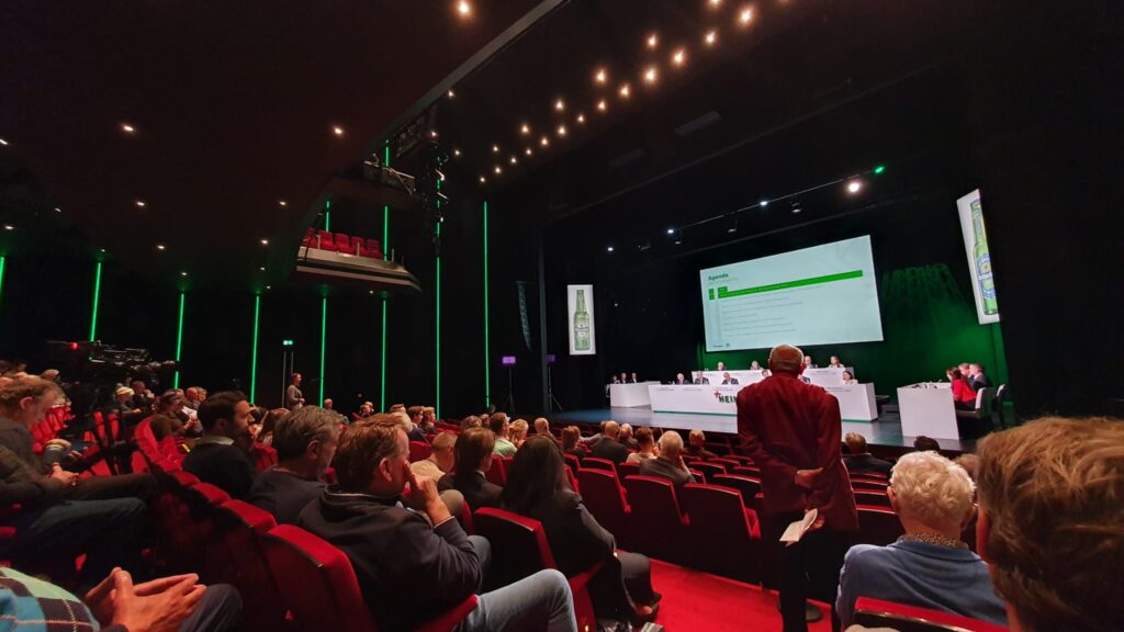 view from the audience at the Heineken AGM