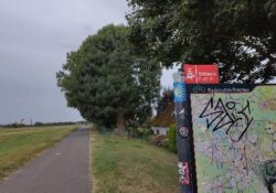 Sign near bike path