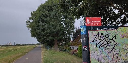 Sign near bike path